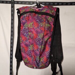 Vibedration Hydration Backpack w/o bladder - pink purple green leaves - Used